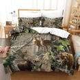thumbnail image 1 of LAICAIW Courtepointes Rustiques Ensemble de Literie Orignal Lodge, 3 Pcs, Double, Animaux de la Forêt, Léger, Réversible, Microfibre, 1 of 7