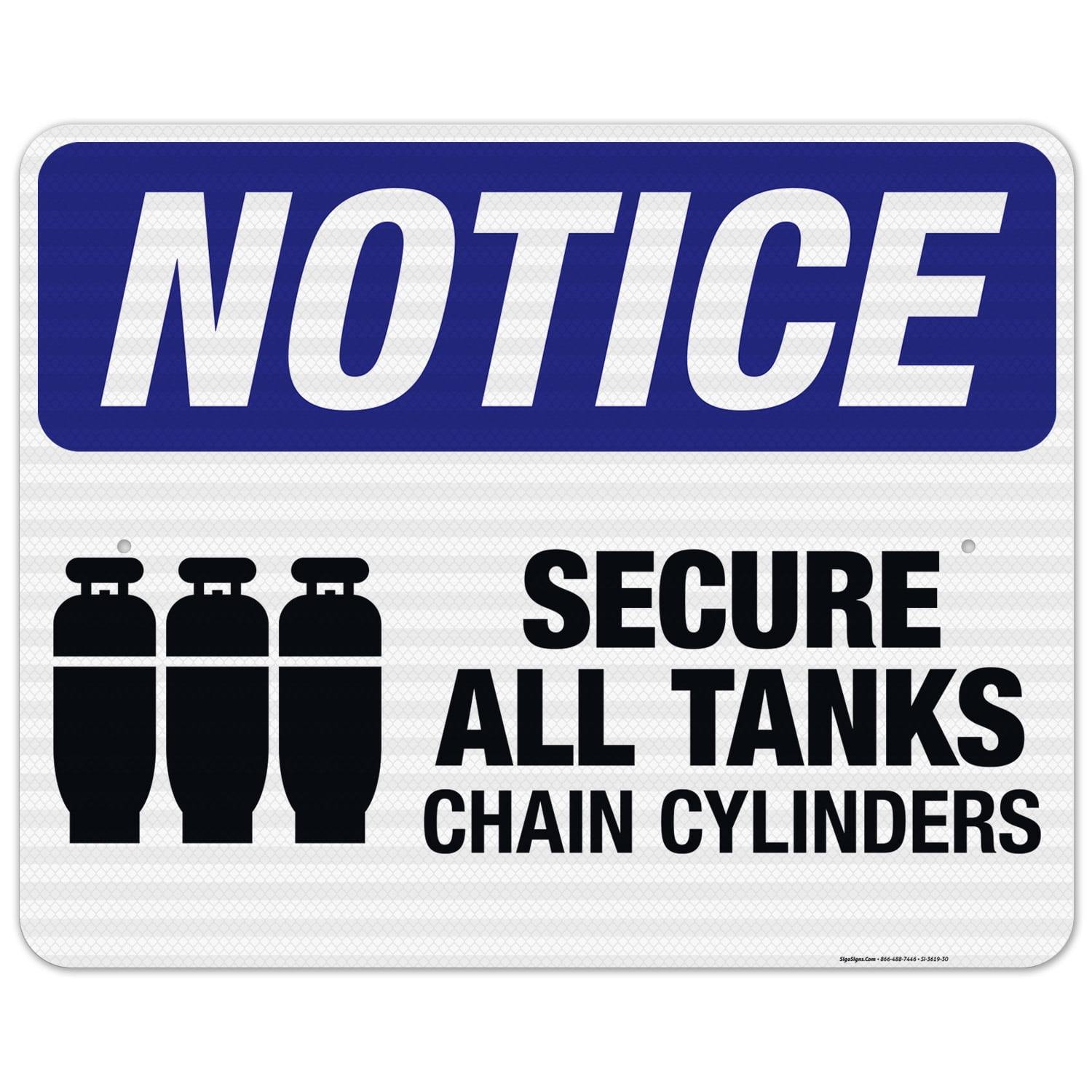Secure All Tanks, Chain Cylinders Sign, ANSI Notice Sign, 24x30 ...