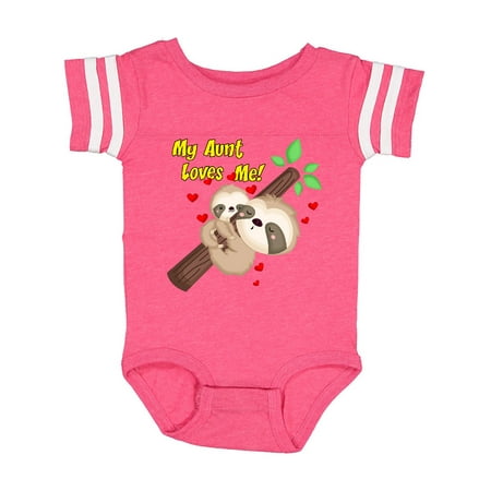 

Inktastic My Aunt Loves Me Gift Baby Boy or Baby Girl Bodysuit