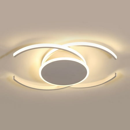 

Living Room Half-Circle Flush Mount Light Acrylic White LED Ceiling Lamp in Warm - 19.5