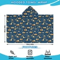 thumbnail image 2 of Cartoon Construction Vehicles Barriers Hooded Bath Towel，60"x35" for Ages 3 To 12 Kids, Quick Dry Lightweight Soft Microfiber Hood Beach Towel Cover Up for Kids, 2 of 7