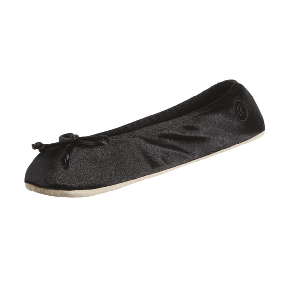 Zapatillas de bailarina isotoner Soft Satin para mujer, color negro 11-12