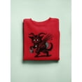 thumbnail image 3 of Krampus Cat Creepy Christmas Gift Tee Women's Sweatshirt, 3 of 4