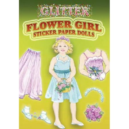 - Glitter Flower Girl Sticker Paper Doll