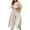 Beige, variant on Enjoytime Vacation Outfits for Women Solid Color Round Neck Off Shoulder Pullover Tops Wide Leg Pants Lounge Sets Plus Size 2 Piece Outfits