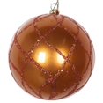 thumbnail image 1 of Vickerman MT198088D 4 in. Copper Candy Glitter Net Ornament - 3 per Bag, 1 of 3
