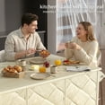 thumbnail image 3 of OMCHOM 51.2" Kitchen Island with Folding Drop Leaf,Rolling Cart Table with Storage and Towel Rack,Champagne, 3 of 10