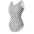 thumbnail image 3 of Polka Dots Swimsuit Classic Black and White OnePiece Swimwear Push Up Bodysuit Trend Fitness Bathing Suits, 3 of 5
