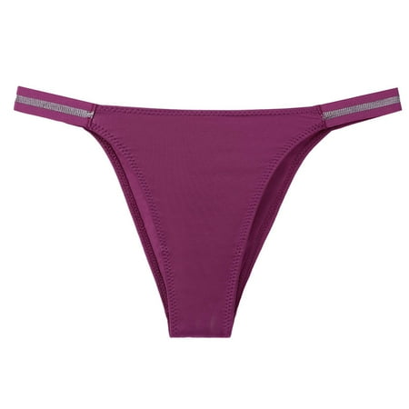 

WZHKSN Lady Solid Panties Purple Knickers Thongs 1-Pack