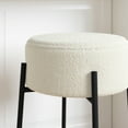 thumbnail image 5 of Isaac Modern Backless Bar Stool with Round Soft Padded Boucle Seat and Metal Mid-Century Base, Boucle White/Black, 5 of 8