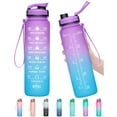 thumbnail image 5 of GEDUX 32oz Motivational Water Bottle with Time Marker, Leakproof Tritan Sports Water Bottle, BPA-Free Wide Mouth with Infuser & Carry Strap for Gym Running Travel, 5 of 8