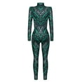 thumbnail image 6 of Michellecmm  Women Halloween Jumpsuit, Digital Print Long Sleeve Zip-Up Bodysuit, 6 of 7