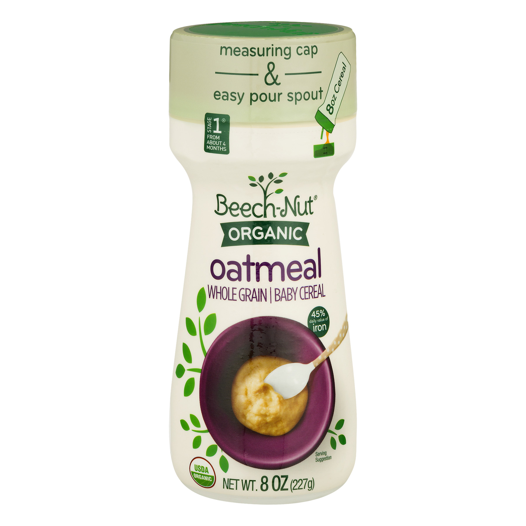 (6 Pack) BeechNut Organic Oatmeal Whole Grain Baby Cereal, 8 oz