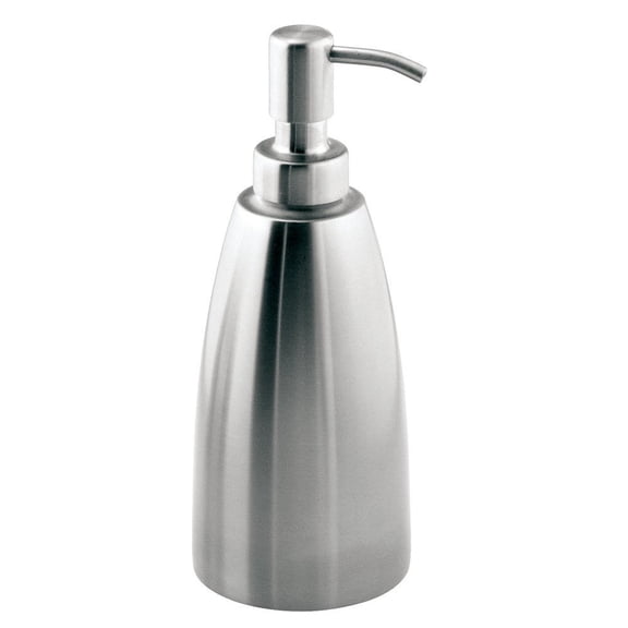 InterDesign Forma Stainless Steel Soap & Lotion Dispenser Pump, for Kitchen or Bathroom Countertops- Brushed