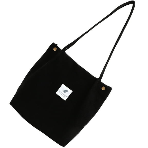 HAMPPLIES 1Set Tote Bag Rectangular Corduroy Large Capacity for Shopping Travel Women