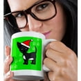 thumbnail image 2 of 3drose, Cute Black Chihuahua Green with Santa Hat, 15oz Mug, 2 of 6