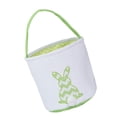 thumbnail image 4 of Cesta de conejito de Pascua, adorable decoración de Pascua, bolsa de huevos de Pascua, bolsas de mano de conejo, lona Verde, 4 of 9