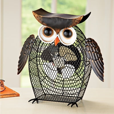 Adorable Rustic Owl Animal Decorative Table Desk Fan Decoration
