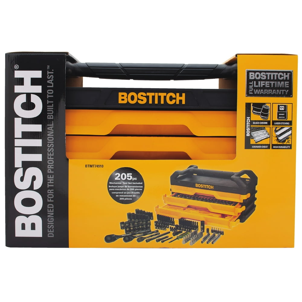 BOSTITCH BTMT74910 205Piece Mechanic Set