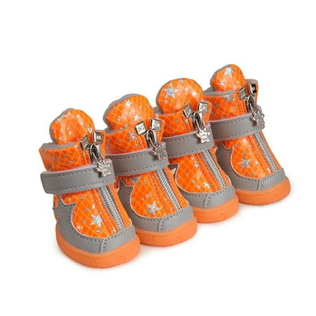Winter Dog Boots Cold Weather Warm Lining Puppy Shoes Outdoor Waterproof Pet Sneakers