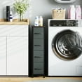 thumbnail image 7 of Eunos Narrow Dresser with 4 Slim Drawers for Bathroom Storage Cabinet Hallway, Charcoal Grey, 7 of 7