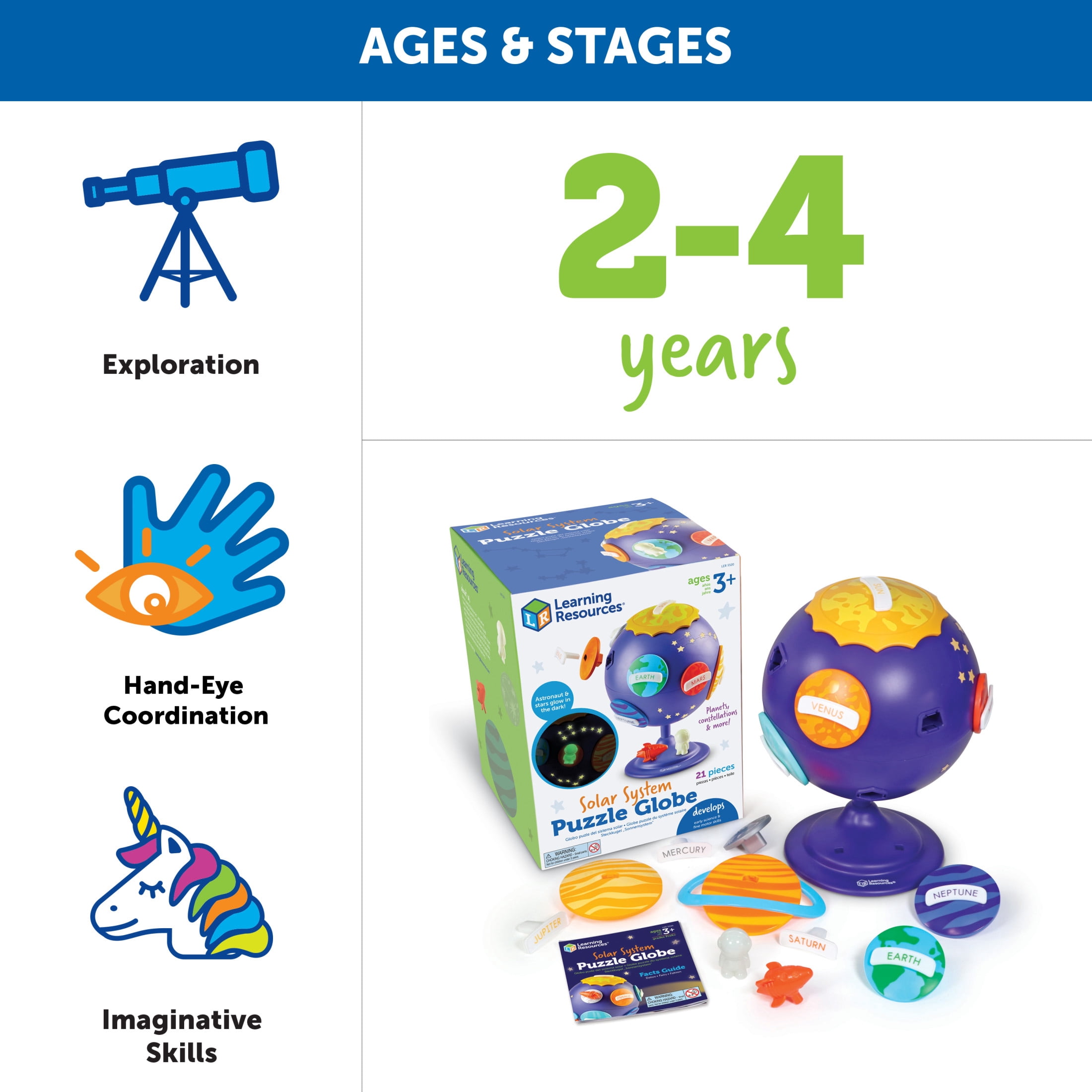 Learning Resources Solar System Puzzle Globe, Space Toys for Toddlers, Age 3+
