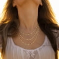 thumbnail image 4 of Everly Women's 3-Strand Yellow Gold Flash Plated Sterling Silver Station Ball Necklace, 4 of 8