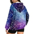 thumbnail image 2 of Renewold Galaxy Violet Blue Womens Hoodies Sweater Hooded Tops Oversized Sweatshirts Long Sleeve Drop Shoulder Jackets Pullover Tops Sweatshirts Fashion Streetwear Outfits for Athletic, XS, 2 of 7