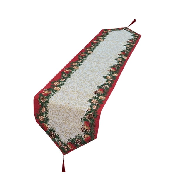 Adornos navideños Decoración navideña de granja, elegante camino de mesa de invierno para el hogar Fiesta navideña Comedor Decoración de cocina