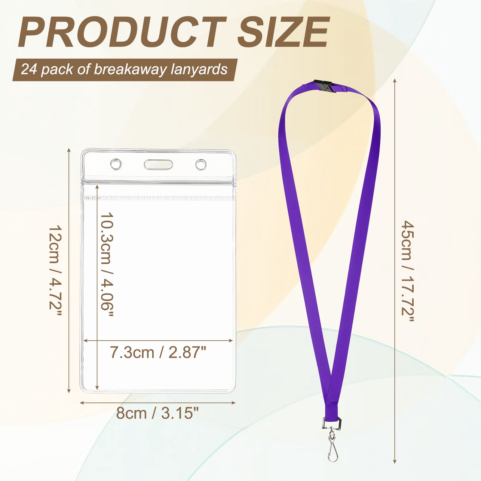 Uxcell 24Pack Colored Lanyards for ID Badges, Breakaway Lanyards for Keys, Purple