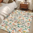 thumbnail image 4 of Area Rug for Living Room, Teal Orange Eucalyptus Non-Slip Indoor Large Carpet for Bedroom/Dining Room, Spring Botanical Leaves Washable Low-Profile Rectangle Floor Runner Rugs - 4 x 6 Ft, 4 of 8