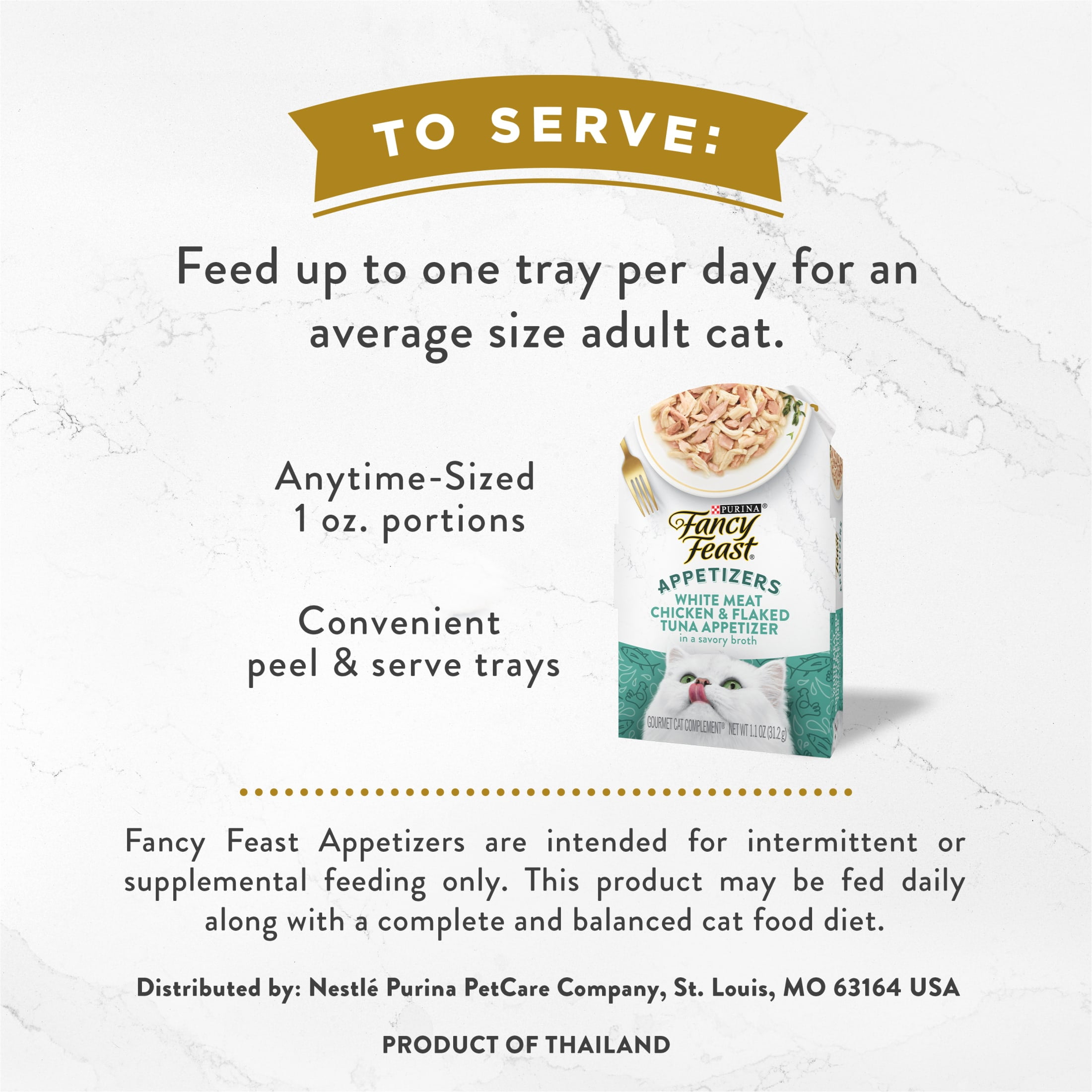 Purina Fancy Feast White Meat Chicken & Flaked Tuna Appetizer for Cats, 1.1 oz Tray