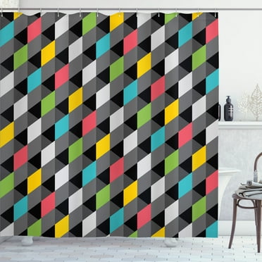 Ambesonne Geometric Shower Curtain, Abstract Art Style, 69"Wx75"L, Multicolor