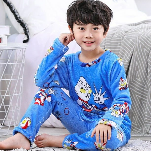 Spiderman Marvels Conjunto de pijamas para ninos Otono e invierno Franela Calida engrosada Traje de servicio a domicilio para ninas Ninos Pijamas para bebes16 altura 130 140 cm Gao Jinjia LED Bodega