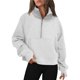 thumbnail image 3 of Sudaderas para mujer, para uso informal, con media cremallera, cuello alto abierto, chándales, ropa deportiva para yoga, abrigos de polar cálidos, prendas de punto, prendas de vestir exteriores, 3 of 5