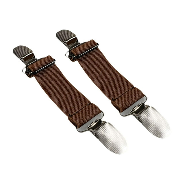2 pinzas ajustables para cinturón elástico de pantalón, para suéter, guantes, ropa de niña Marrón claro