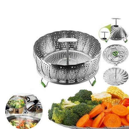 

Stainless Steel Adjustable Vegetable Steamer Basket for Pots Pans Crock 11 In