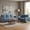 Blue, variant on Home Design Airell 2-Piece Living Room Set with Loveseat and Sofa, Soft Velvet Fabric, Modern Upholstered Design, Brown