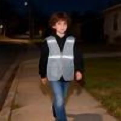 Kids Reflective Sleeveless Vest Jacket, High Visibility Safety Outerwear for Student Kids Outdoor Activity Boys Girls Lightweight Work Coat Gray 12-13 Years