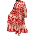 thumbnail image 1 of Fortune Robe Longue Bohème pour Femme Grande Taille à Manches Longues, Boutonnée, Robe Chemise à Imprimé Géométrique, Coupe Ample Évasée, Tailles P-4TG, 1 of 8
