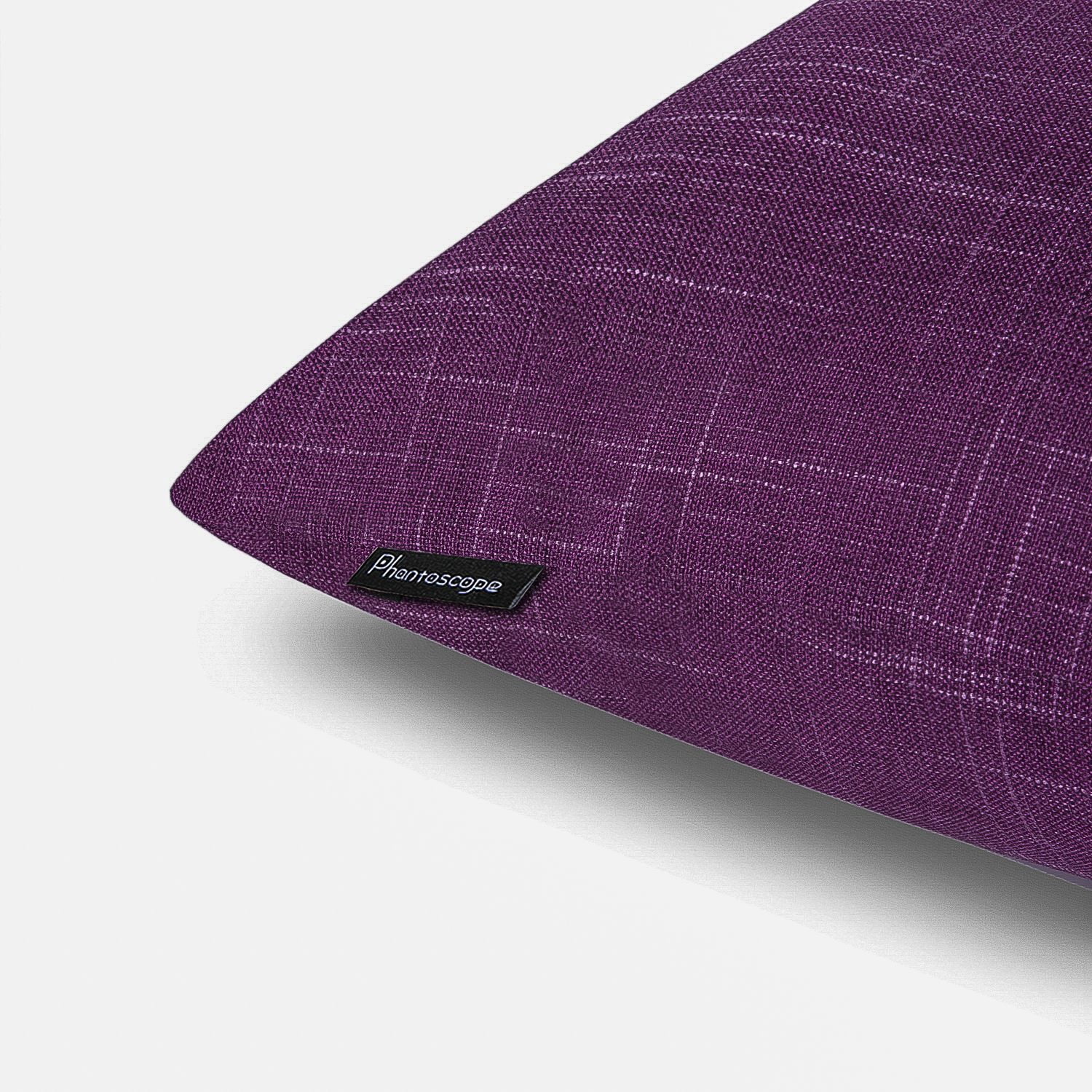 Phantoscope Soft Textured Linen-Look Decorative Throw Pillow, 18 x 18 in, Dark Purple, 1 Pack