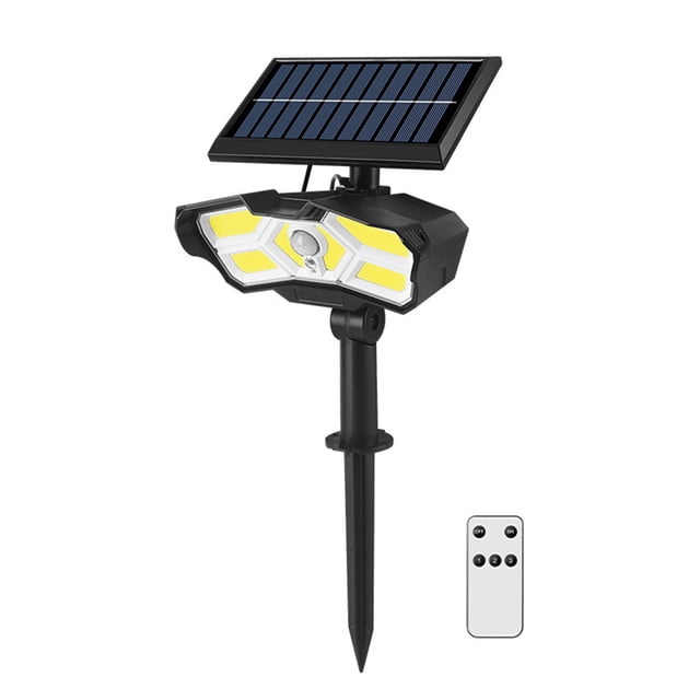 Lámpara de exterior Lámpara solar para césped Control de luz inteligente Control remoto Simulación Monitoreo Ajuste multiángulo IP64 Lámpara de pared impermeable para jardín Andoer Lámpara de exterior