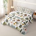thumbnail image 3 of Manfei Kawaii RV Accessories Quilt King 3 Pieces,Camping Sunflowers Mushroom King Coverlet Set,Sage Green White,1 Bedspread and 2 Pillowcases, 3 of 7