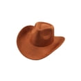 thumbnail image 3 of Clossjun Womens Western Cowboy Hats Studded Pinched Cowgirl Caps Wide Brim Fedoras Beanies with Belt Buckle Party Outdoor Activity Head Wear, 3 of 6