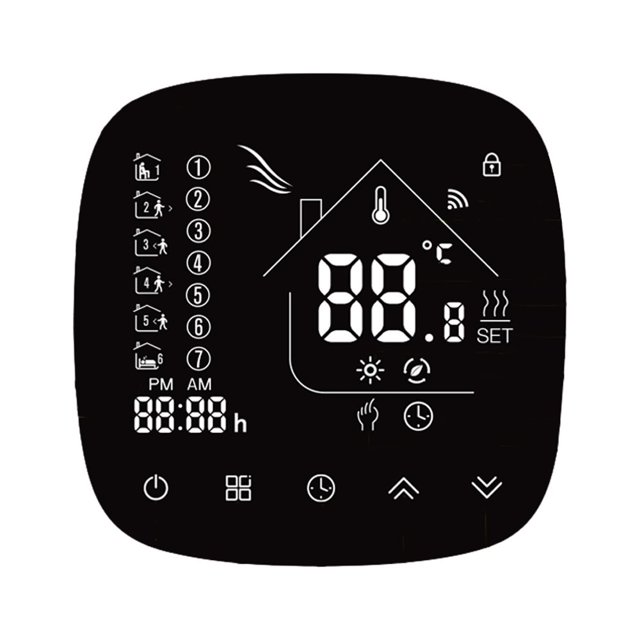 Mistaha Weekly Programmable LCD Display Touch Screen Boiler Heating Thermostat Room Temperature Controller 5A
