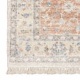 thumbnail image 2 of 5' X 8' Orange And Blue Oriental Hand Loomed Stain Resistant Area Rug With Fringe, 2 of 5