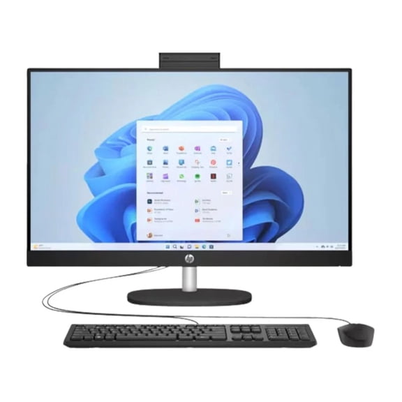 Restored HP 24-CR0000A 23.8" FHD IPS AMD Ryzen 5 7520U 2.8 GHz 8GB RAM 256GB SSD AMD Radeon Windows 11 Home All-in-One Desktop, Black - 947R6AV-V100