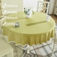 thumbnail image 4 of Heavy Weight Cotton Linen Tablecloth Lace Round Table Cloth for Kitchen Dining Room Tabletop Decoration, 48" - Round, Green, 4 of 6