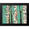 thumbnail image 2 of Reynolds, Jade 14x12 Black Modern Framed Museum Art Print Titled - Birch Grove on Teal II, 2 of 5