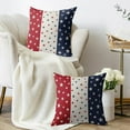 thumbnail image 3 of 4th of July Patriotic Blue Red Pillow Covers 18X18 Set of 2, Fourth July Independence Star Print Decorative Throw Pillowcases Outdoor Farmhouse Memorial Day Cushion Cases Couch Sofa Bed Decor, 3 of 6